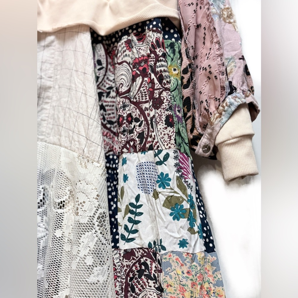 Upcycle Asymmetrical Patchwork Dress - Multicolor - image 2